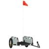 vidaXL Bike Trailer Pet Stroller Bicycle Cart Grey Oxford Fabric and Iron