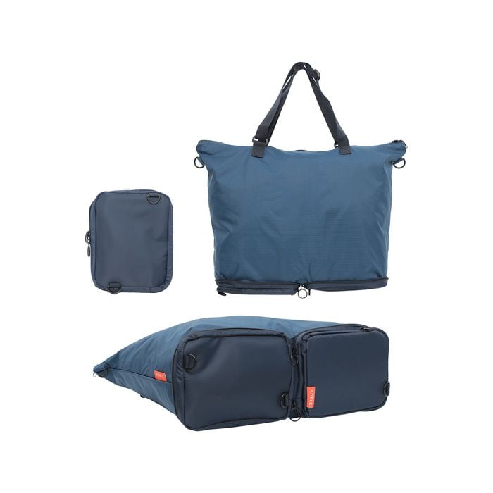 KOELE Navy Shopper Bag Tote Bag Foldable Travel Laptop Grocery KO-DUAL