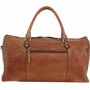 Pierre Cardin Smooth Leather Overnight Bag - Cognac