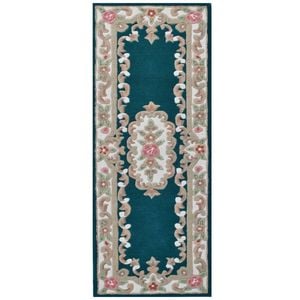 Traditional Handmade Wool Rug-Avolon-Turquoise-67x210cm