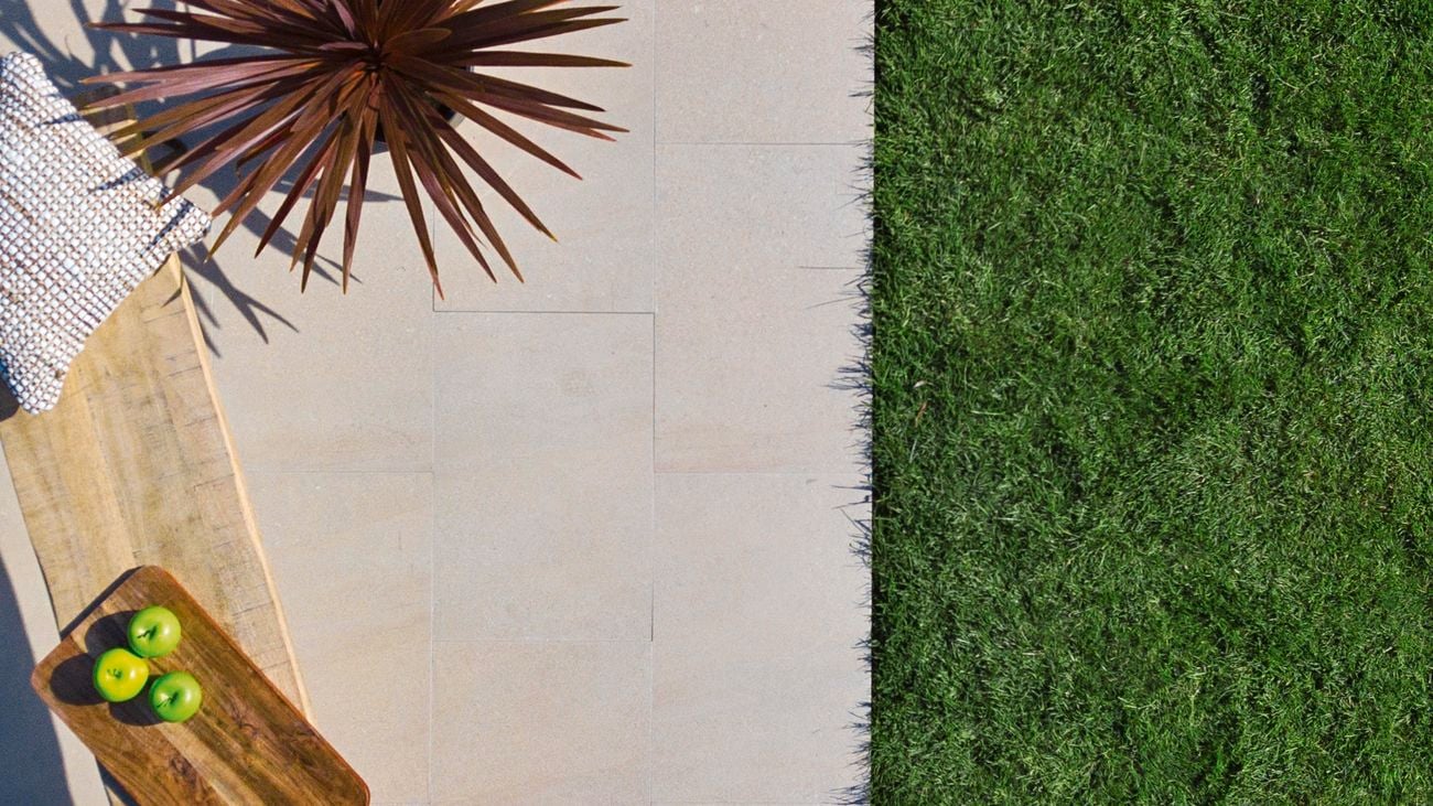 Above shot of Tuscan Path porcelain pavers