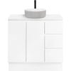 CIBO 900mm White Nordic Full Height Bathroom Vanity with Light Grey / White Countertop Basin
