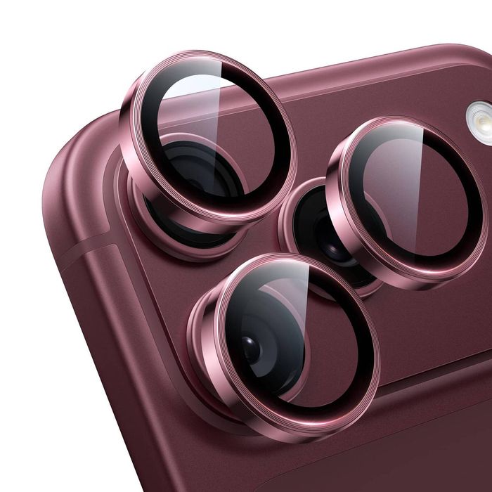 Metal Camera Lens Glass Individual Eagle Protector Cover - For Apple iPhone 18 Pro Max / 17 Pro Max (3pcs) Burgundy