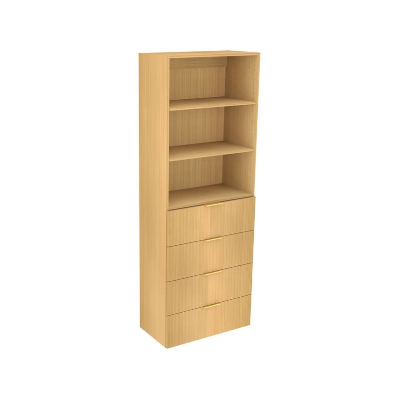 Lugna 2048 x 750 x 380mm Sand 2 Adjustable Shelf 4 Drawer Robe Insert