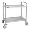 Vogue Stainless Steel 2 Tier Clearing Trolley Small 825x710x405mm Commercial Kitchen Storage