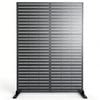 Advwin Metal Privacy Screen, Outdoor Freestanding Fence Panel 118x180cm with Stand, Decorative Divider Composed of 3 Panels