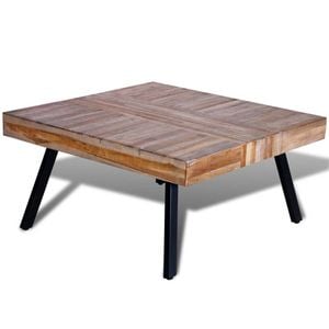 vidaXL Teak Wood Coffee Table Square Reclaimed Side Living Room Furniture
