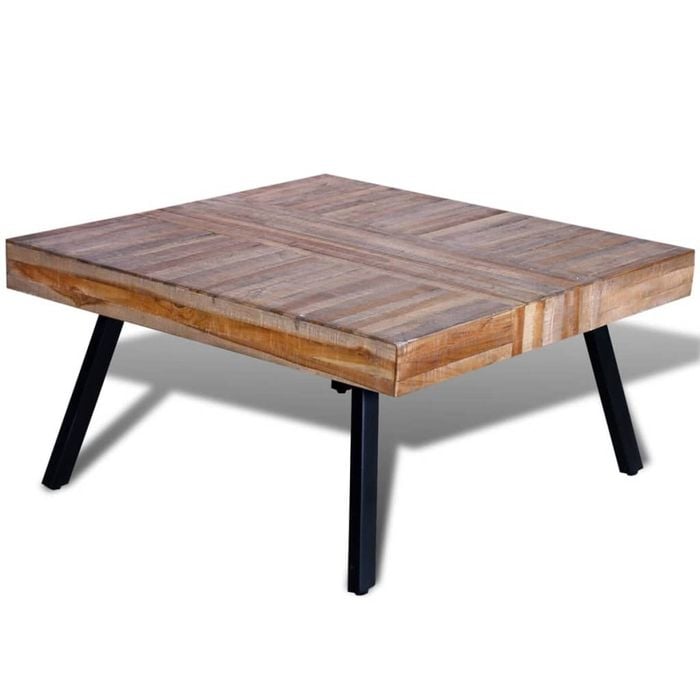 vidaXL Teak Wood Coffee Table Square Reclaimed Side Living Room Furniture