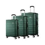 Mazam 3PCS Luggage Suitcase Set TSA Lock Green