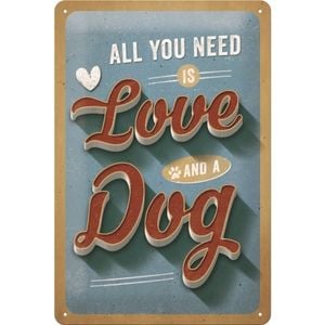 Nostalgic Art 20x30cm Medium Metal Wall Hanging Sign Love Dog