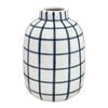 J.Elliot Home Wallace Check Vase 17x17x23.5cm Navy
