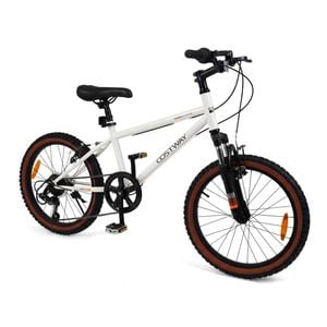 Costway Teen Dual Brake Kid Mountain Bike 50cm 6Speed Bicycle White