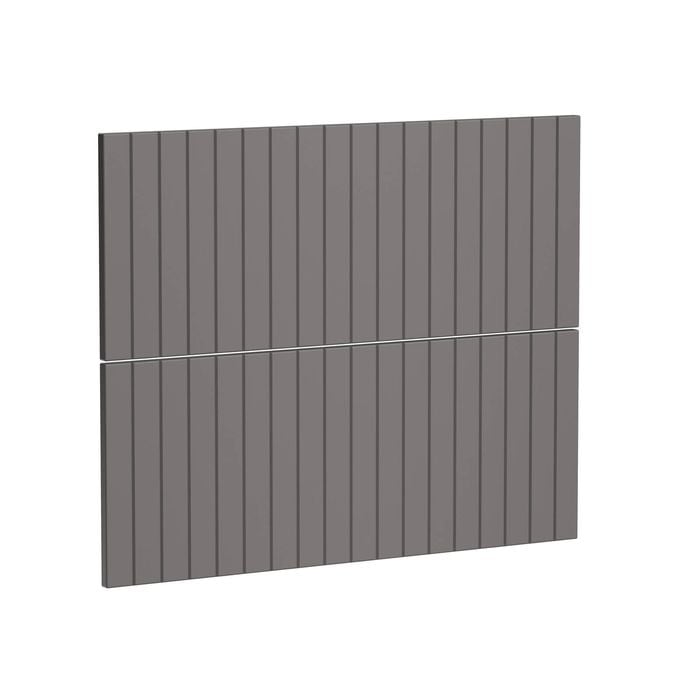 Kaboodle 900mm Smoked Grey V-Groove 2 Drawer Panels