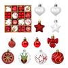 Catzon 64 Pcs Christmas Ornaments with Bow & Star & Heart Shaped Great for Holiday Party Decor-Set 6