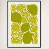 Galrie Vibrant Lime Print from Abstract Fruit Collection for Kitchen Wall Decor, Black Frame, A4 21 x 30cm (8 x 12inch)