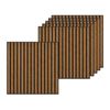 BOOC [6PK] Large Acoustic Panels Peel & Stick Walnut Tiles - 60x60x1.8cm