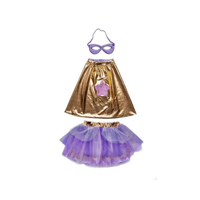 3pc Great Pretenders Superduper Tutu Costume Set Rose Gold Size 4-6 Kids 4y+