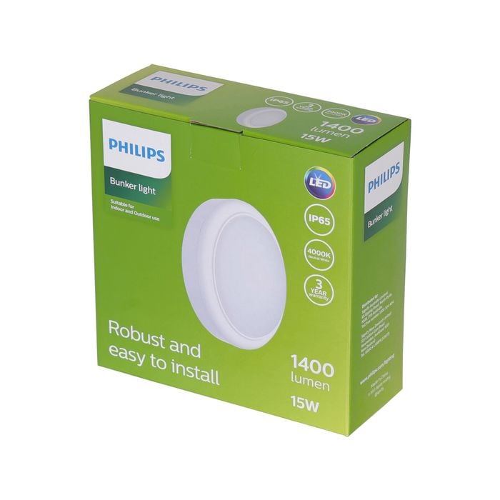 Philips LED 1000lm Cool White 15W Outdoor Bunker
