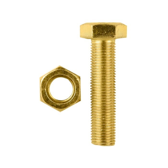 Pinnacle M12 x 50mm Yellow Zinc Hi Tensile Hex Bolt And Nut - 2 Pack