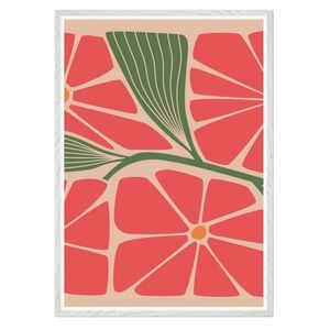 Galrie Stunning Modern Floral Art Print by Steve Simpson - Abstract Flower Design, White Frame, A0 84 x 119cm (33 x 47inch)