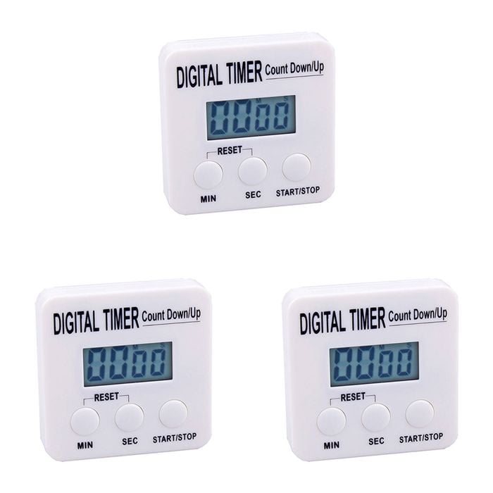 3PK Appetito 100 Minutes Digital Timer Home Kitchen Cooking White