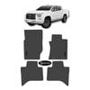 For Mitsubishi Triton (MV) Dual 2023-On Custom Car Floor Mats Rubber Black One Size