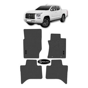 For Mitsubishi Triton (MV) Dual 2023-On Custom Car Floor Mats Rubber Black One Size