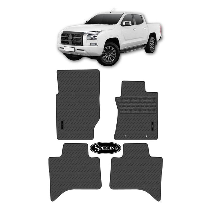For Mitsubishi Triton (MV) Dual 2023-On Custom Car Floor Mats Rubber Black One Size