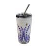 3pc Lvd Straw Drink Cup Set W/ Lavender Bee & Straw-cleaning Brush 600ml