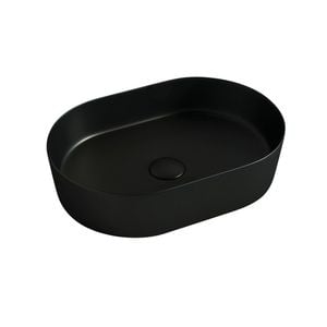 Attica 500 x 340mm Matt Black Cove Oval Basin