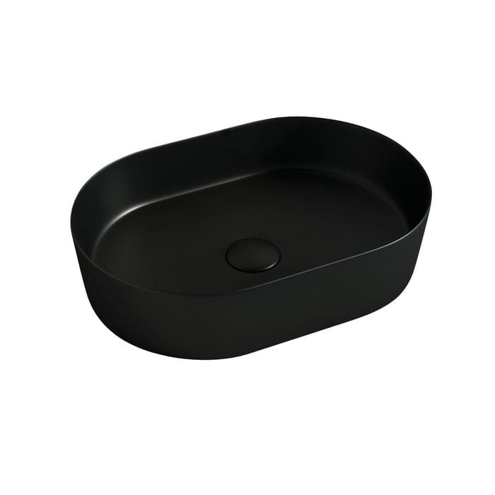 Attica 500 x 340mm Matt Black Cove Oval Basin