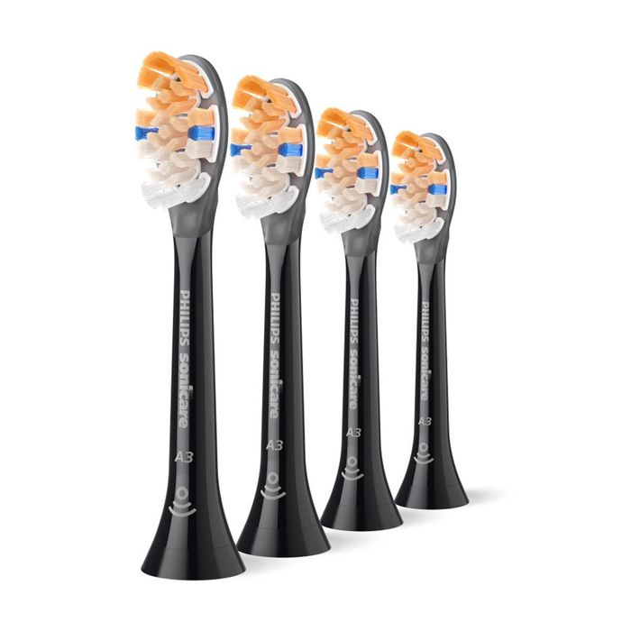 4pc Philips Sonicare A3 Premium All-in-One Brush Head Black Replacement
