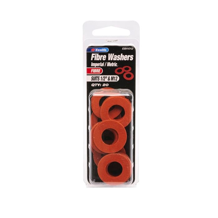 Zenith 1/2" And M12 Fibre Washer - 20 Pack