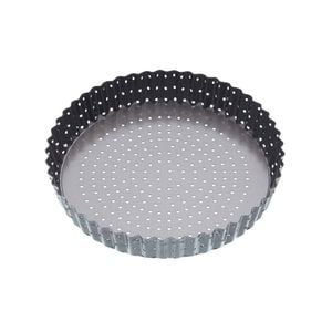 Mastercraft Crusty Bake 23cm Loose Base Round Flan Quiche Pan - Black