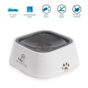 All Fur You Anti Splash Dog Water Bowl Grey