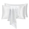 LINENOVA 2PCS 100% Mulberry Silk Pillow Cases Genuine Silk Pillowcases - White
