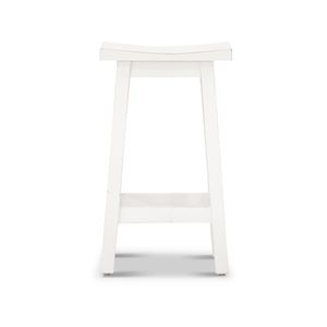 Kyoto Kitchen Bar Stool Scandinavian Style Hard Mango Wood Dining Counter Chair - White