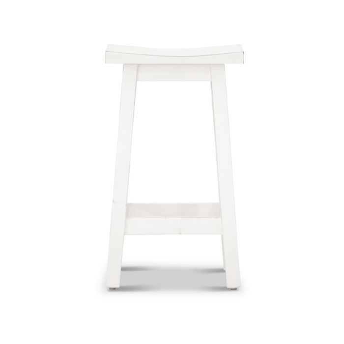 Kyoto Kitchen Bar Stool Scandinavian Style Hard Mango Wood Dining Counter Chair - White