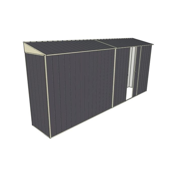 Build-a-Shed 0.8 x 4.5 x 2m Skillion Single Sliding Side Door Shed - Grey