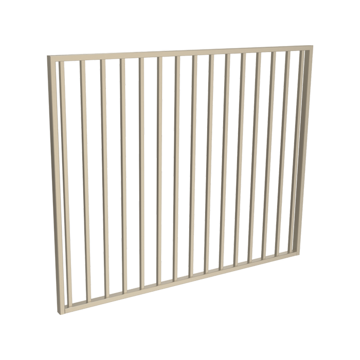 ProtectorAl 1201 - 1500 x 1200mm Paperbark Aluminium Garden Gate Flat Top Square Picket