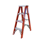 Indalex 1.2m 150kg industrial Fibreglass Tradesman Double Sided Step Ladder