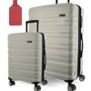 2pc Pierre Cardin Hard-shell Large & Cabin Set Travel Luggage Tag Snow