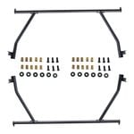 2 Pcs Front & Rear Black Steel Adjustable UTE Tub Ladder Rack Roll Bar