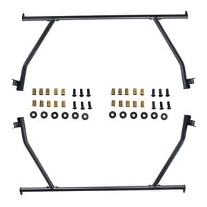 2 Pcs Front & Rear Black Steel Adjustable UTE Tub Ladder Rack Roll Bar