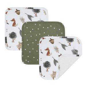 Living Textiles 3 Pack Jersey Wash Cloths - Forest Retreat