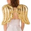 Shiny Padded Angel Dress-Up Wings for Adults and Kids - Gold, One-Size
