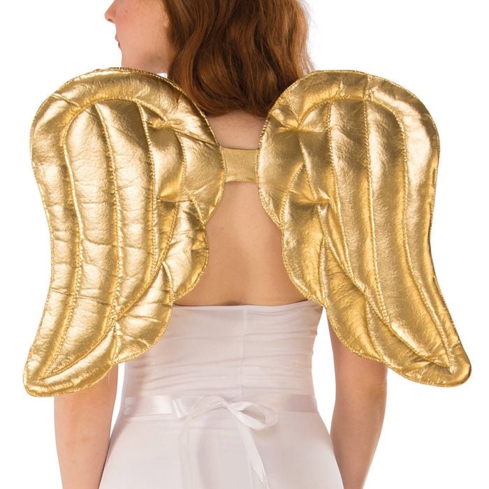 Shiny Padded Angel Dress-Up Wings for Adults and Kids - Gold, One-Size