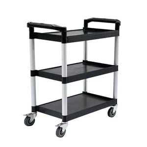 SOGA 3 Tier Portable Kitchen Food Trolley - Black