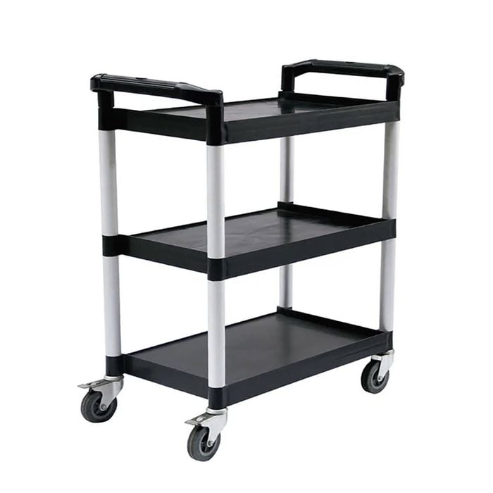 SOGA 3 Tier Portable Kitchen Food Trolley - Black