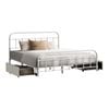 Oikiture Metal Bed Frame Double Size Bed Base With 2 Drawers White